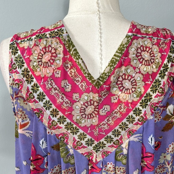 Free People Havana Blue Floral Print Sleeveless Surplice top, sz XS - Picture 9 of 13